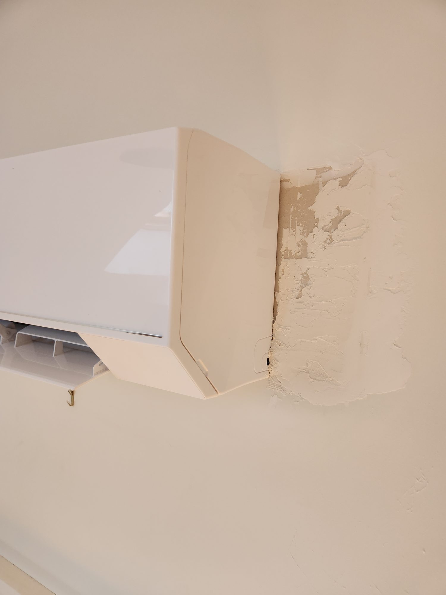 Drywall Repair After HVAC Installation — before